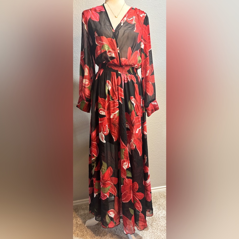 Floral Long Sleeve Maxi Dress - Picture 3 of 5